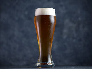 Beer glass on a dark background