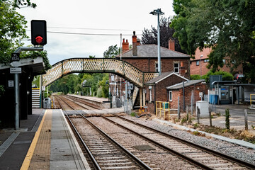 Fototapeta premium View from the railway station at Brundall Gardens in rural Norfolk