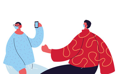 men wearing listening to music