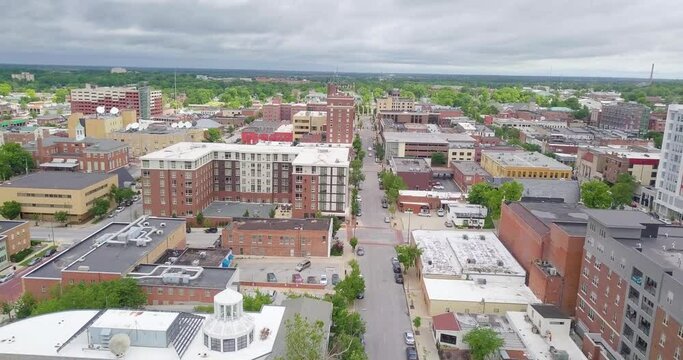 Drone Flight Along Downtown Strip