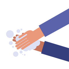 Hands washing with bubbles vector design