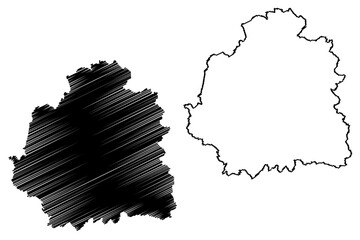 Indre Department (France, French Republic, Centre-Val de Loire region) map vector illustration, scribble sketch Indre map