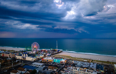 Obraz premium Aerial Sunset Seaside Park, NJ