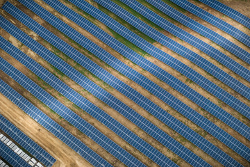 aerial view of solar panel installation 