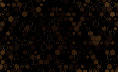 Science and technology concept illustration. Abstract tech backdrop consisting of hexagonal elements and dots. Digital futuristic illustration template for design.