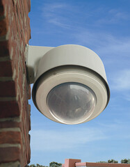 outdoor security camera on building 