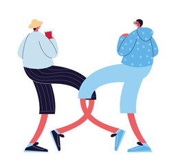 men wearing listening to music