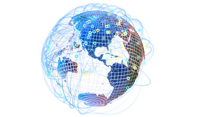Global network connection. World map point and line composition concept