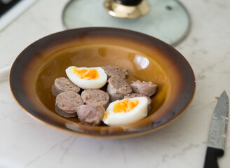 Preparation of sour soup, Polish cuisine.