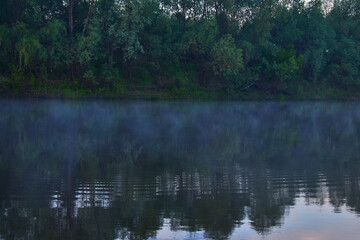 Obraz premium gentle beautiful dawn on a small river