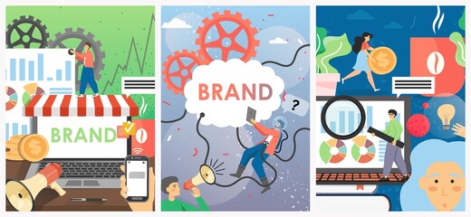 Business branding vector poster banner template set