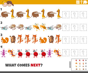 educational pattern game for kids with animals and insects
