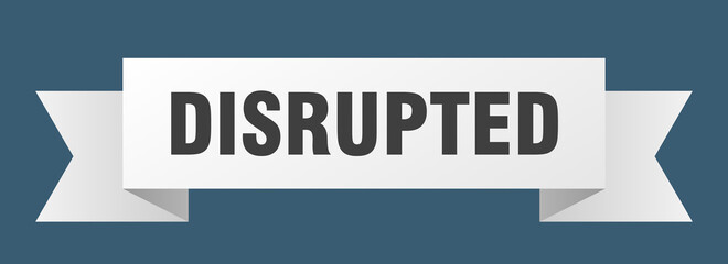 disrupted ribbon. disrupted isolated band sign. disrupted banner