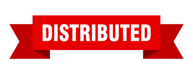distributed ribbon. distributed isolated band sign. distributed banner