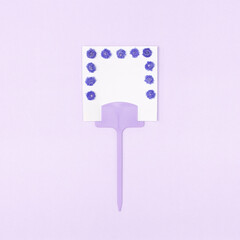 White empty note paper sheet with flower frame. Message mockup. Spring or summer minimal concept