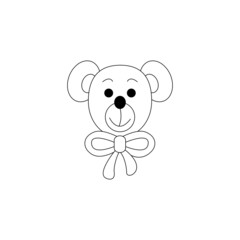 Little bear coloring page. Cute.
llustration vector.	