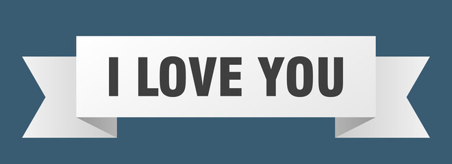 i love you ribbon. i love you isolated band sign. i love you banner
