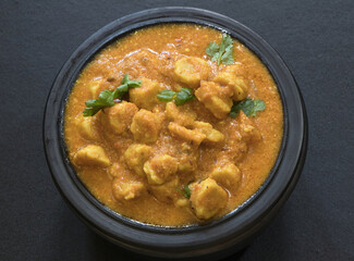 Gram flour gutta curry an Indian rajasthani traditional recepie