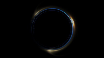 Eclipse light, Abstract lens flare ring background.