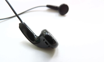    black Headphones isolated on white background     