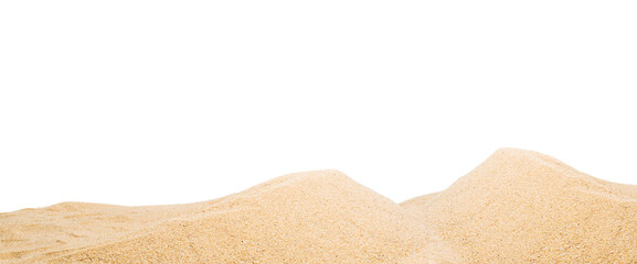 Fototapeta na wymiar Panoramic pile sand dune isolated on white