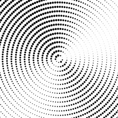 Halftone dotted background in circle form. Circle dots isolated on the white background