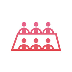 businessmen meeting on table gradient style icon vector design