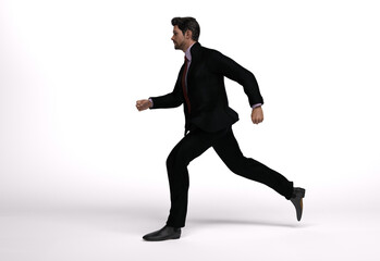 Fototapeta na wymiar 3D Rendering : A portrait of standing man wearing office uniform