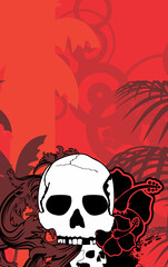 hawaii skull graffiti tattoo wallpaper background in vector format