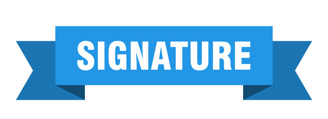 signature ribbon. signature isolated band sign. signature banner