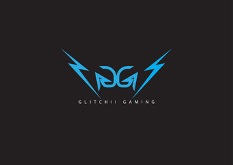 Fototapeta premium GG logo, Gaming, GG letters, sign, business, blue, illustration, symbol, neon, icon, isolated, black, logo, red, text, white, design, year, neon sign, new, happy