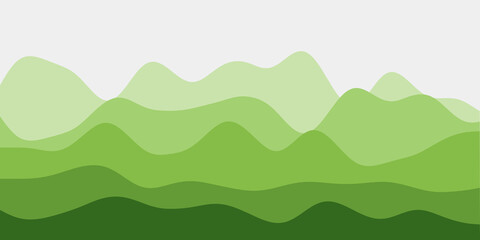 Abstract light green hills background. Colorful waves modern vector illustration.