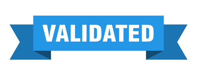 validated ribbon. validated isolated band sign. validated banner