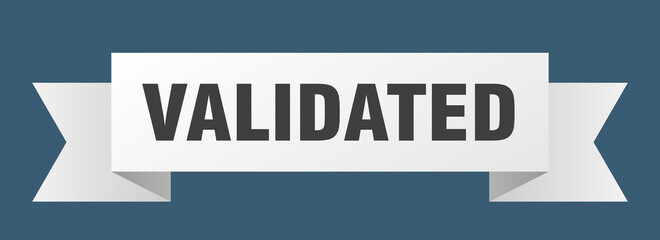 validated ribbon. validated isolated band sign. validated banner