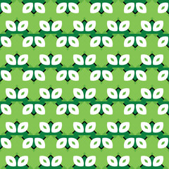 Vector seamless pattern texture background with geometric shapes, colored in green, white, black colors.
