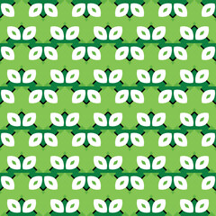 Vector seamless pattern texture background with geometric shapes, colored in green, white, black colors.