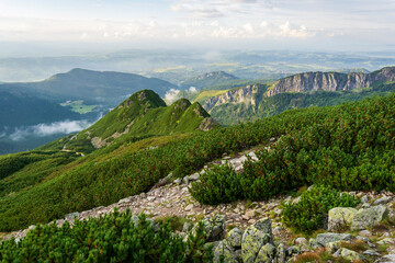 Landscape of Western Tatras in August.