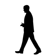  isolated, black silhouette on a white background a man is walking