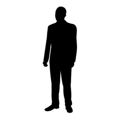 isolated, black silhouette on a white background man