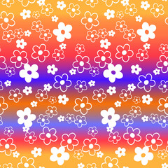 Tropical flowers seamless pattern
