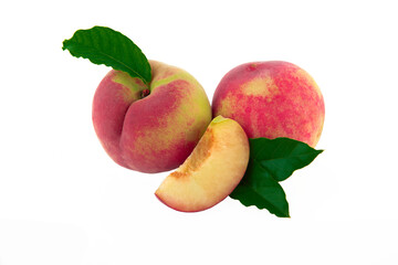 peaches isolated on white background