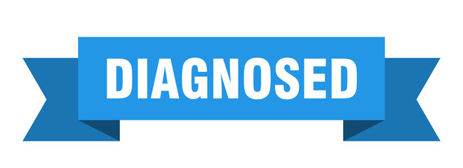 diagnosed ribbon. diagnosed isolated band sign. diagnosed banner