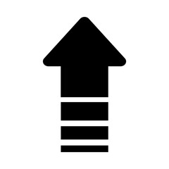 striped arrow icon, silhouette style