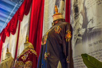 Obraz premium displaying Ao dai and Vietnamese traditional costumes during street festivals in Nguyen Hue street, Ho Chi Minh city, Vietnam