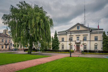 Fototapeta na wymiar Classicist town hall in Gora Kalwaria, Masovia, Poland