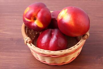 Fototapeta na wymiar fresh ripen delicious nectarine peaches