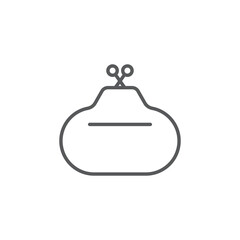 Purse clutch vector icon symbol isolated on white background