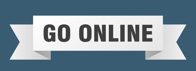 go online ribbon. go online isolated band sign. go online banner