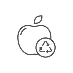 Recycling organic food vector icon symbol isolated on white background