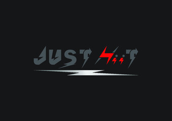 Fototapeta na wymiar Just Hiit Logo, Fitness center logo, Business logo, Red and black logo.